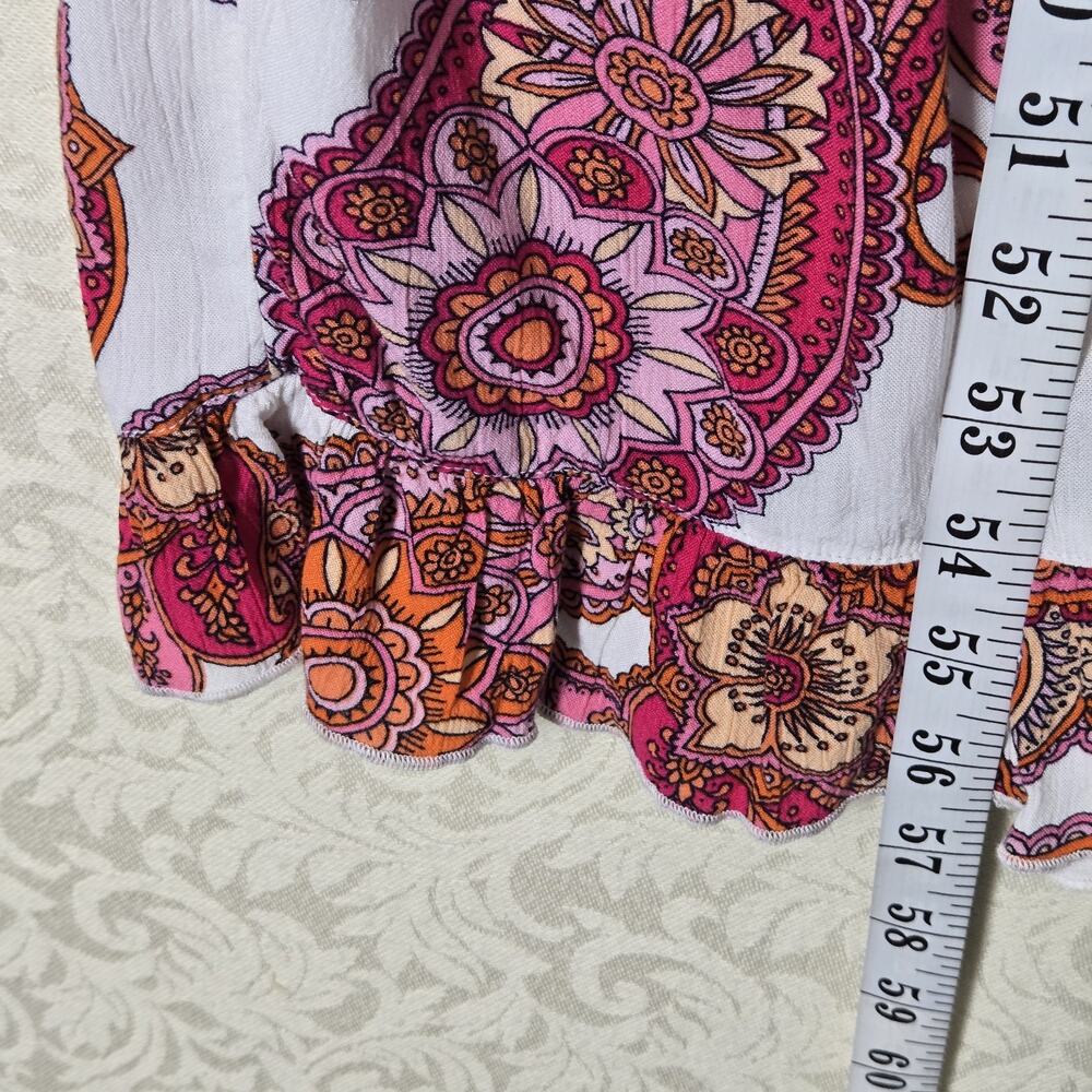 Express Paisley Halter Maxi Dress sz S White Pink Multicolor Tiered Boho NEW - Picture 15 of 16